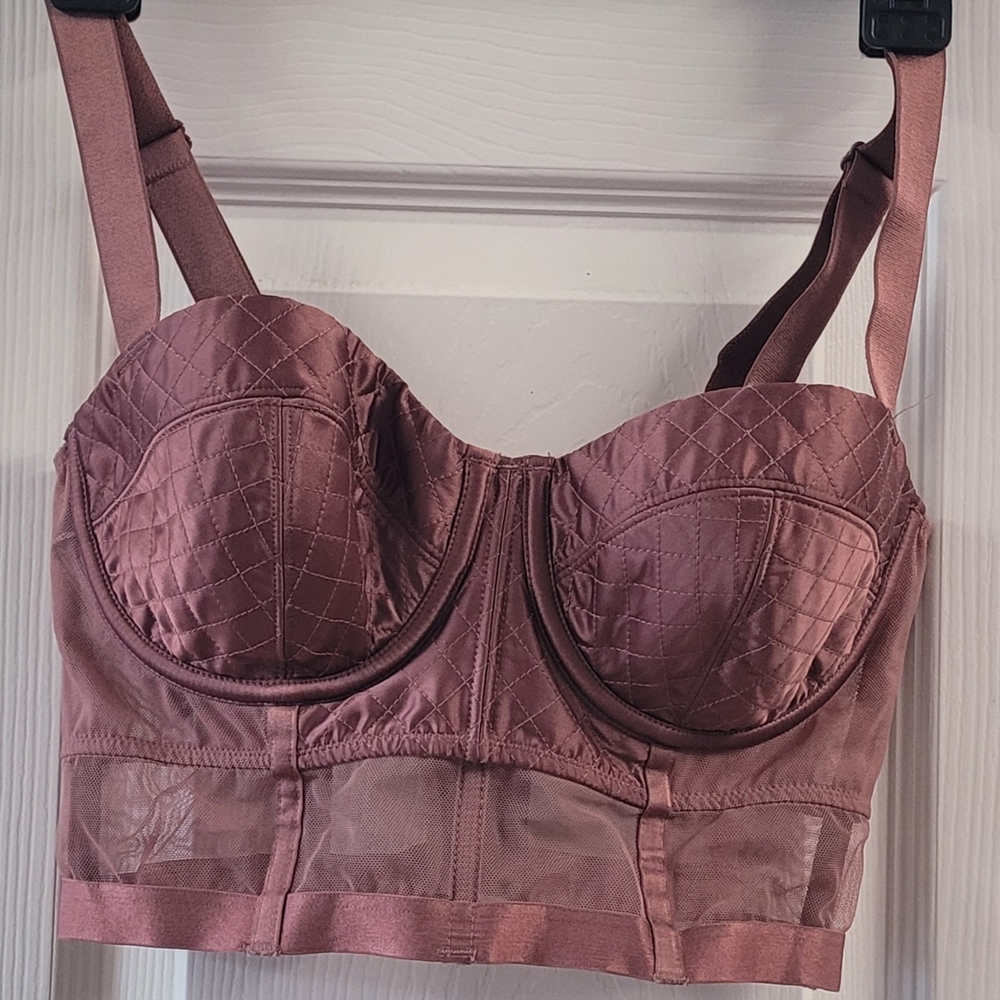 Victoria's Secret Mauve Quilted Longline Bra